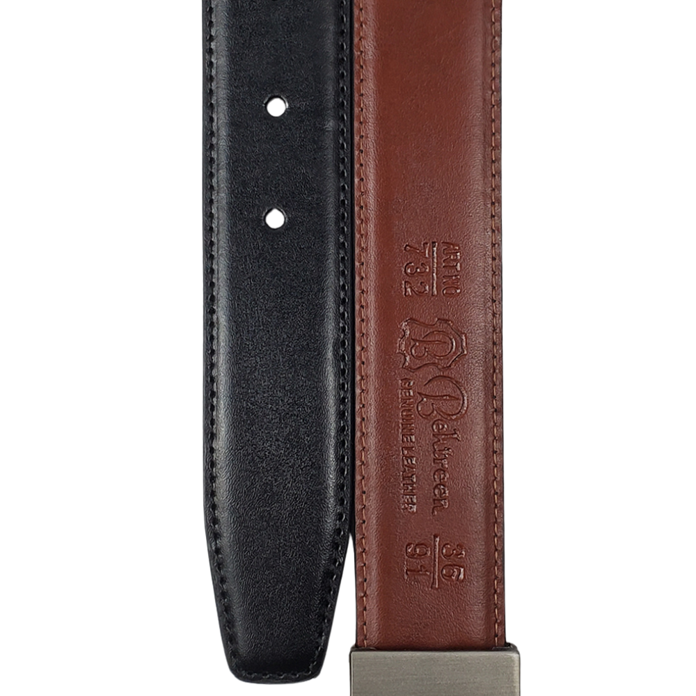 PU Leather Reversible Belt - Black/Mustard